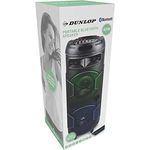 Dunlop Bluetooth Lautsprecher MW-538-2 x 10W - mit FM Radio und AUX/MIC Eingang - Eingang für TF Karte und (Micro) USB - LED Beleuchtung - Schwarz
