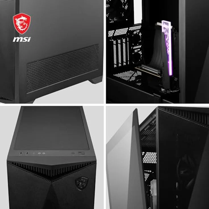 MSI MPG Gungnir 300P Airflow, PC Gehäuse für mATX, ITX, ATX, E-ATX, Schwarz, optimierte Wärmeableitung, werkzeuglos verstellbare Grafikkartenhalterung – Bild 5