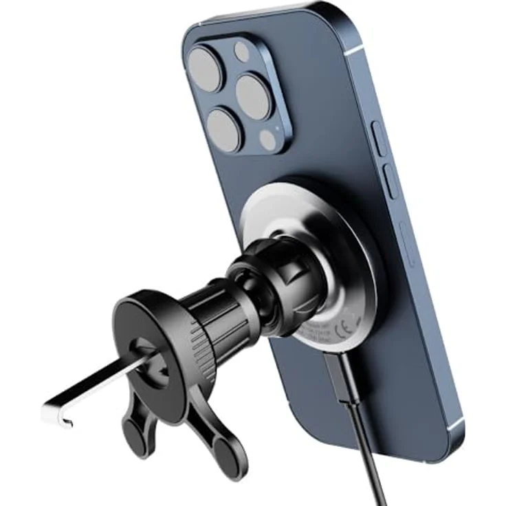 Nevox Wireless QI2 Fast Car Charger, 15Watt, MagSafe-kompatibel, schwarz-silber – Bild 3
