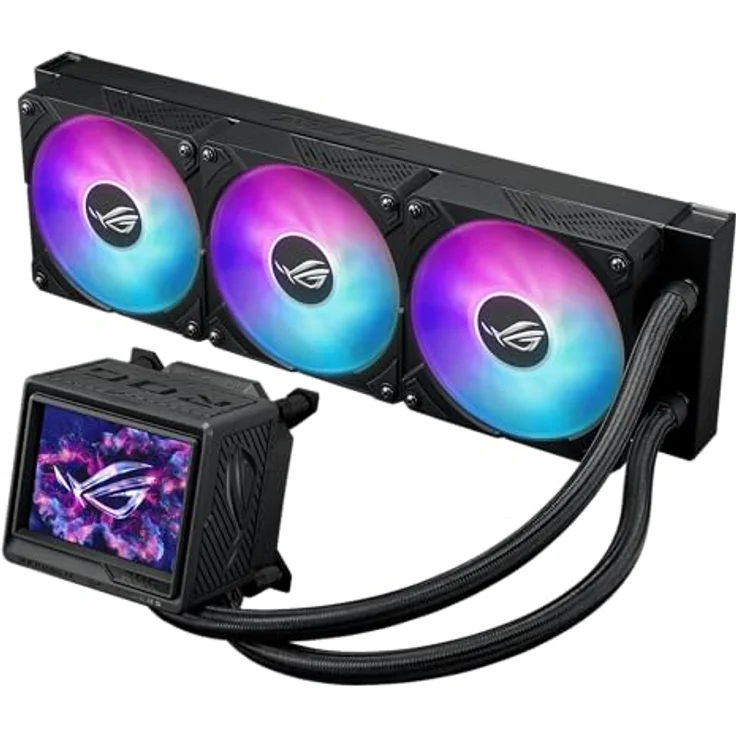 ASUS ROG Ryujin III 360 ARGB Extreme All-in-One-Flüssig-CPU-Kühler (3,5 Zoll LCD Bildschirm, Aseteks Emma Gen8 V2-Pumpe, verdickte magnetische ROG ARGB-Lüfter, Geräuschoptimierung, schwarz) – Bild 4