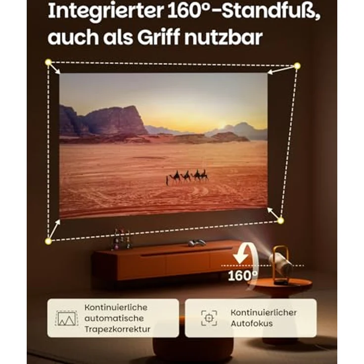 XGIMI Vibe One, smarter tragbarer mini Beamer mit 1080p-Projektor, Google TV, Netflix, JBL Sound und Autofokus, HD-Outdoor-Beamer in Blue Spark – Bild 5