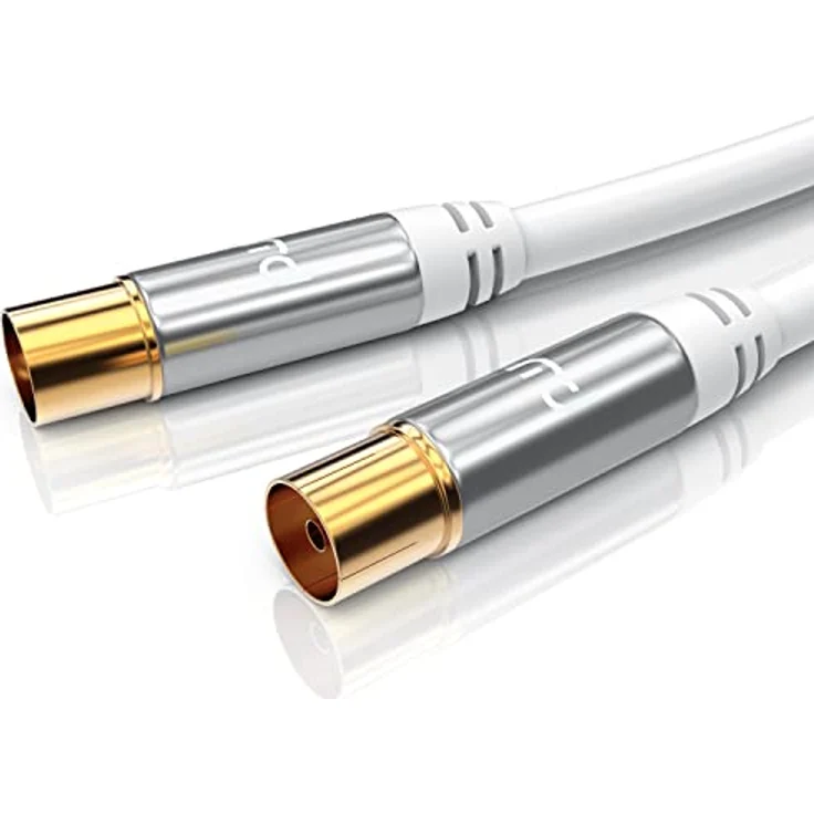CSL - 7,5m Antennenkabel HDTV 135dB 75 Ohm - Premium Koaxialkabel - FullHD 4k UHD - Koax Stecker > Koax Kupplung - DVB-T DVB-T2 DVB-C DVB-S DVB-S2 Radio UKW DAB DAB – Bild 2