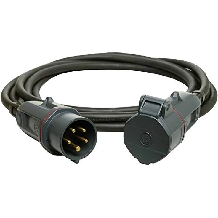 Walther Werke 39100502050100 Strom Verlaengerungskabel 16A Schwarz 5.00m