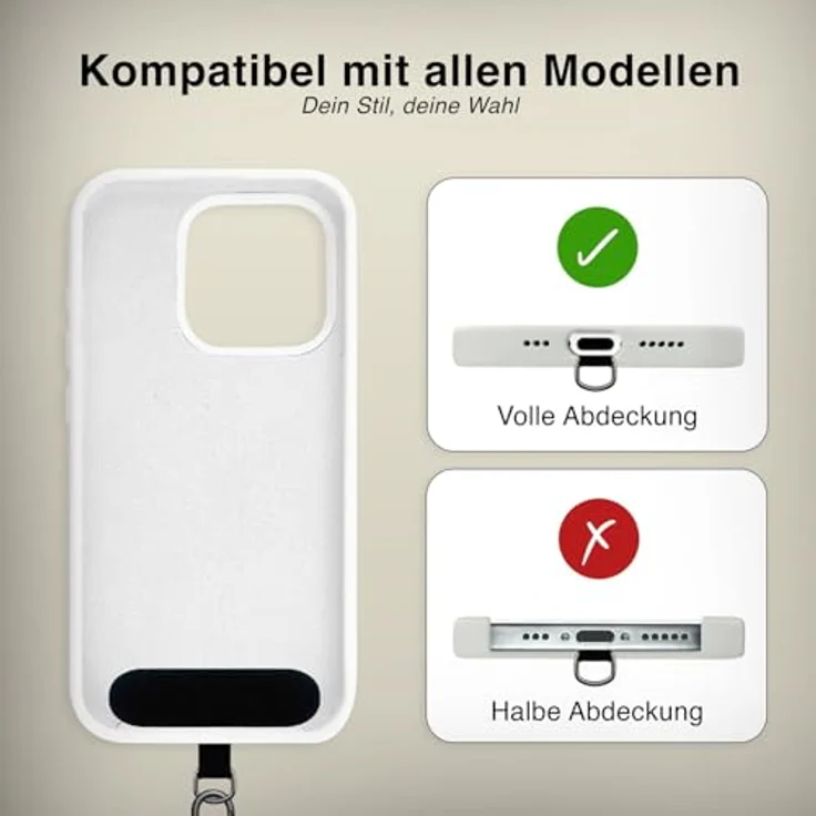 Nalia Wristy Handykette Universal Smartphone, Handgelenkschlaufe mit Hochfester Feinschlaufe und TPU Patch, schwarz – Bild 7