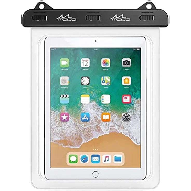 MoKo wasserdichte Tasche für 12" Geräte, Tablet Schutztasche Kompatibel mit iPad 9/8/7 10.2, iPad Pro 11 M1, iPad Air 5/4 10.9, Galaxy Tab A7 10.4, S7 11, S6/S6 Lite, MatePad New 10.4, Klar