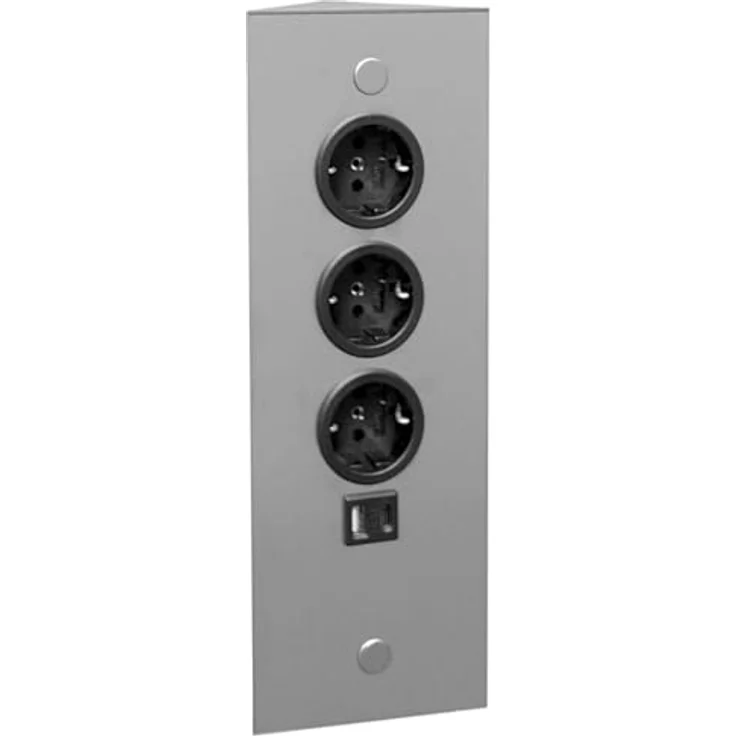Thebo Energie-Ecksäule ST 3007/320/3 in Edelstahl mit USB A u. C, Ecksteckdosen und Steckdosenleiste – Bild 1