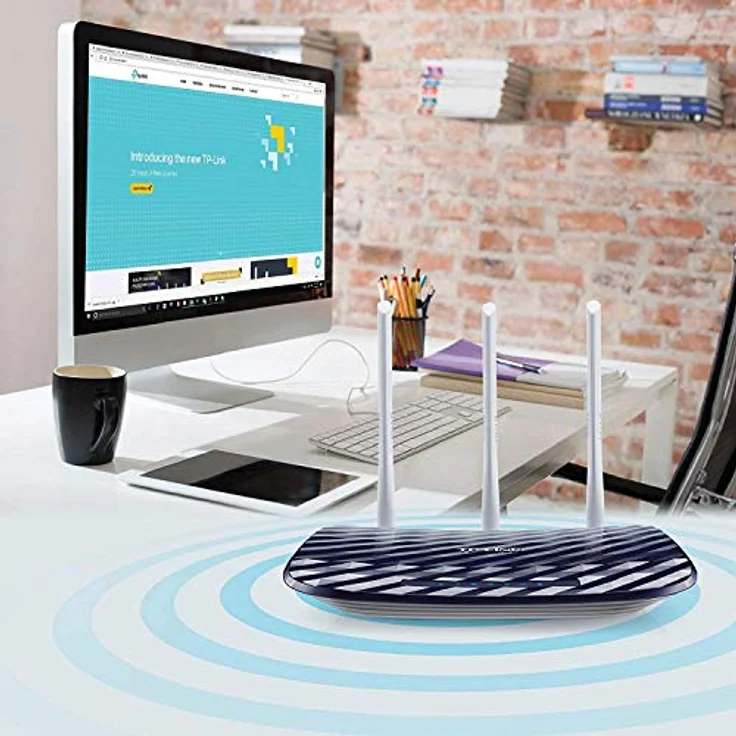 TP-Link Archer C20 Dual Band WLAN Router (300Mbit-s auf 2,4GHz + 433Mbit-s auf 5GHz, 4 10-100 LAN + 1 10-100 WAN Ports, unterstützt einfachen Gast-Netzwerk Zugriff und Kinderschutz) blau weiß – Bild 3