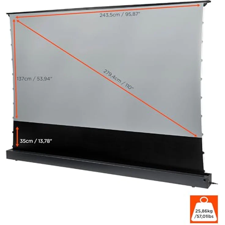 Celexon CLR UST Hochkontrast Bodenscheren Leinwand - HomeCinema V2.0, 110" schwarz (16:9), Schwarz – Bild 2