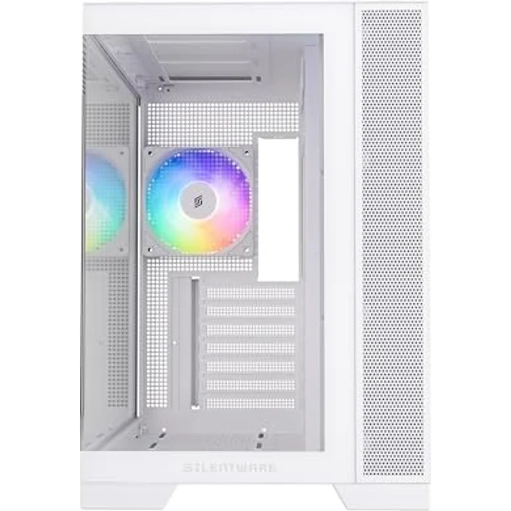 SILENTWARE Silentware View A-RGB White Midi Tower PC-Gehäuse, gehärtetes Glas, 4x 120mm RGB Lüfter, USB-C, ATX/mATX/ITX – Bild 3