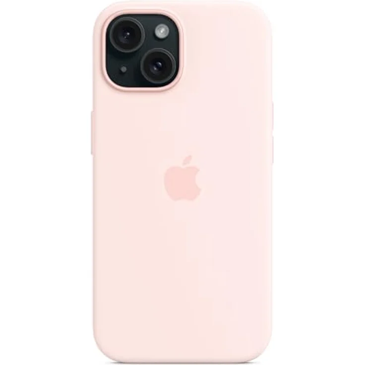 Apple iPhone 15 Silikon Case mit MagSafe – Hellrosa, schützendes Silikon-Case mit integrierten Magneten und Mikrofaserfutter – Bild 5