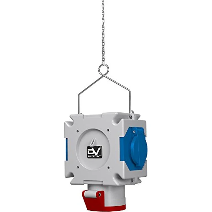 Doktorvolt Energiewürfel Stromverteiler mDV 1x16A/5P 2x230V, 3-fach mit Mennekes-Steckdosen, für Baustellen und Industriebetriebe – Bild 1