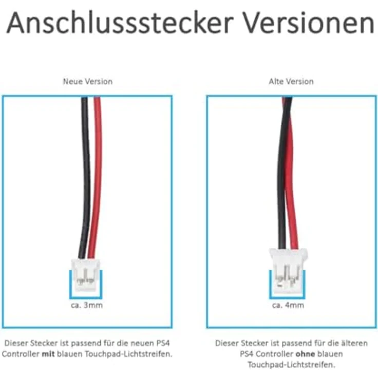 Akku kompatibel mit Sony PS4 Wireless Controller - ersetzt LIP1522 - Li-Ion 2000mAh - für alte Controller-Version (25627) (PS4) – Bild 6