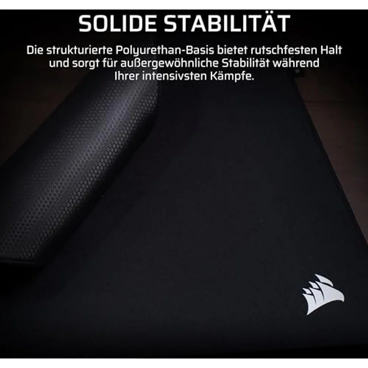 Corsair MM PRO Control Groß Gaming-Mauspad, E-Sport, 4 mm Dicke, rutschfeste Basis, genähte Kanten, schwarz – Bild 3