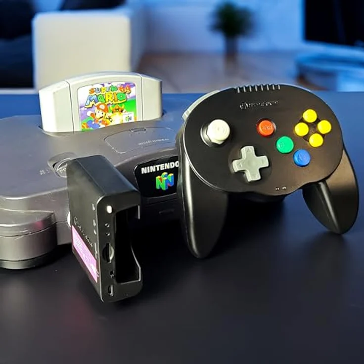 Hyperkin Admiral Premium, Wireless Controller für Nintendo 64 mit ergonomischem Design, leistungsstarkem Joystick und wiederaufladbarem Akku, schwarz – Bild 4