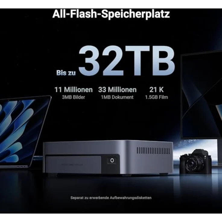 UGREEN NASync DXP480T Plus 4-Bay All-Flash SSD NAS, Intel i5 1235u 10-Core CPU, 8GB DDR5 RAM, 128G SSD, 10GbE Port, Wi-Fi6, 4*M.2 NVMe Steckplätze, 8K HDMI, 2*TBT4, Network Attached Storage (Diskless) – Bild 4