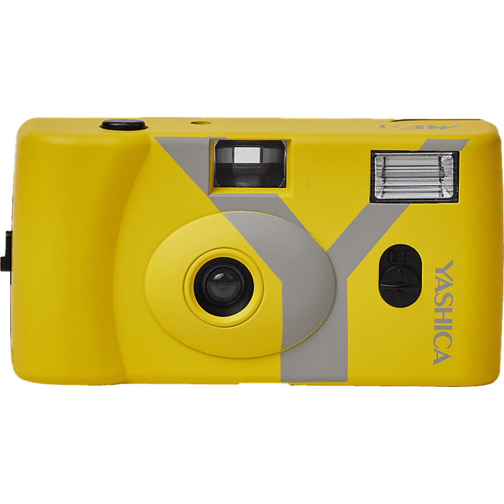 YASHICA MF1Y Analogkamera, Kleinbildkamera mit internem Blitz und 24 Bildern Farbfilm 400 ASA, nachhaltig und leicht zu bedienen