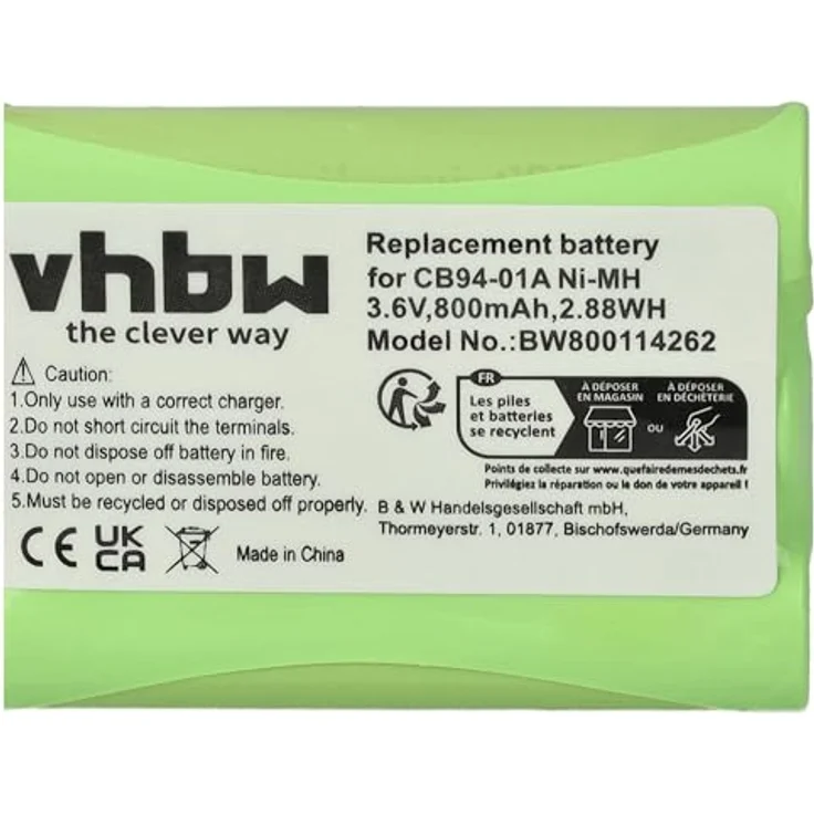 vhbw Akku kompatibel mit Motorola MBP668, MBP853 Babyphone, 800 mAh, 3,6 V, NiMH, wiederaufladbar – Bild 5