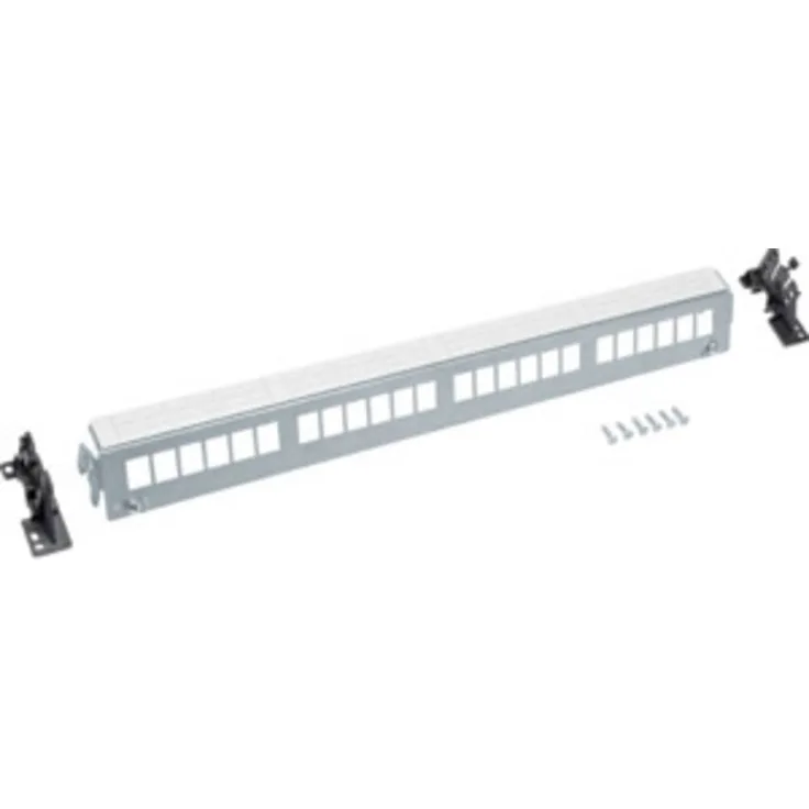 Hager Keystone Netzwerk-Patchpanel Unbestückt, für DIN-Hutschienen, verzinkte Stahlblechhalterung, inkl. Bezeichnungsstreifen