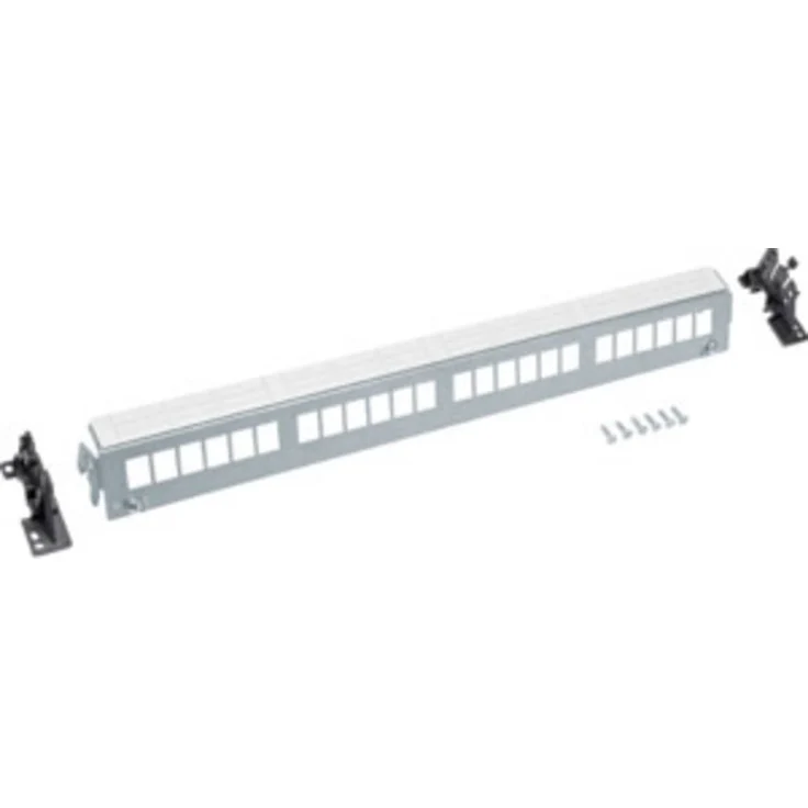 Hager Keystone Netzwerk-Patchpanel Unbestückt, für DIN-Hutschienen, verzinkte Stahlblechhalterung, inkl. Bezeichnungsstreifen