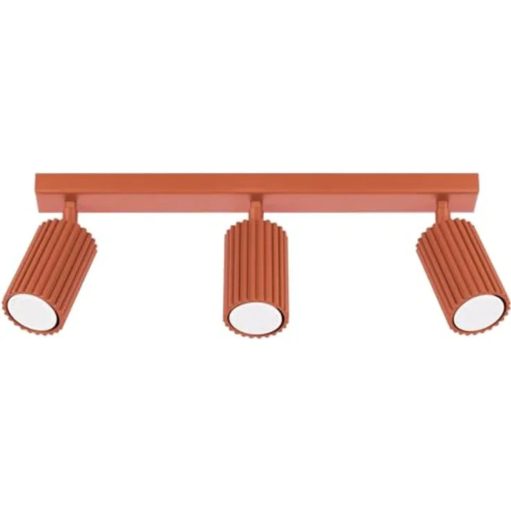 SOLLUX lighting Deckenlampe Aluminium 3 Flammig Karbon Ockerrot - Energiesparende Deckenleuchte für ein modernes Zuhause