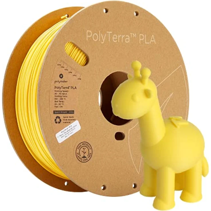 Polymaker PolyTerra PLA Savannah Gelb, 3D-Druckfilament, 1.75mm, 1kg, nachhaltiger Biokunststoff, druckt wie PLA – Bild 1