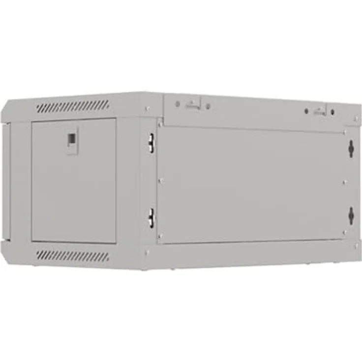 Lanberg Wandmontage 19 Zoll Rackschrank 4HE, grauer Serverschrank mit abschliessbarer Glastür und max. Tragfähigkeit von 60 kg, Flat-Pack-Format – Bild 4