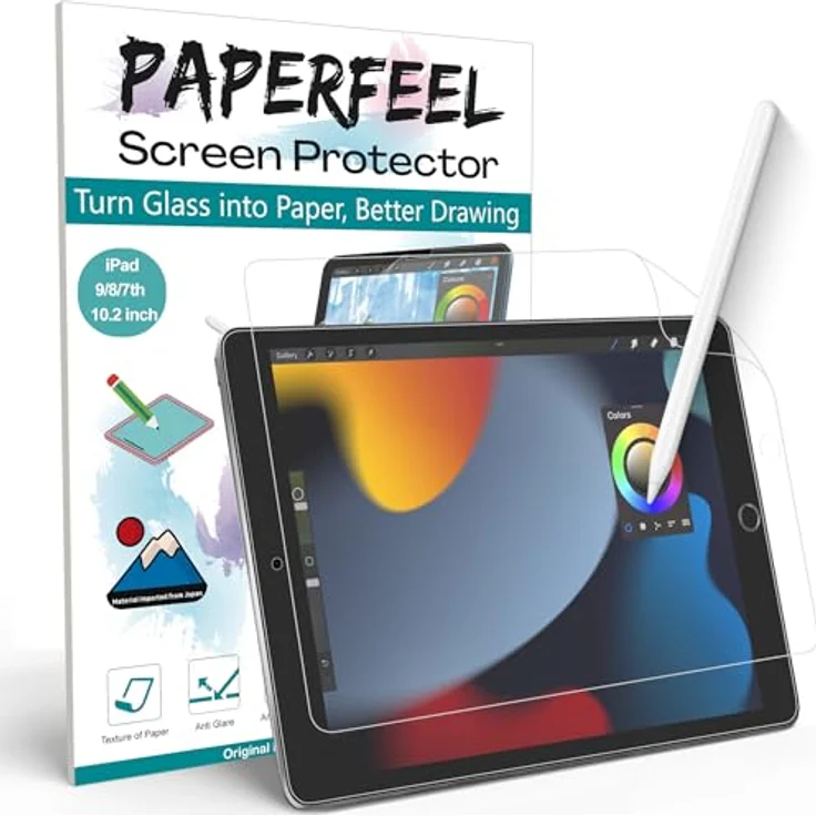 PAPERFEEL Folie für iPad 9./8./7. Generation, Matte Displayschutzfolie für 10,2 Zoll, 2 Stück, Blendschutz, Anti-Fingerabdruck, inklusive Reinigungsset – Bild 1
