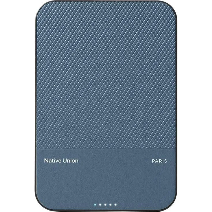 Native Union (Re)Classic Powerbank 5000 mAh, Qi2 MagSafe, USB-C 15 W, Blau-Marineblau