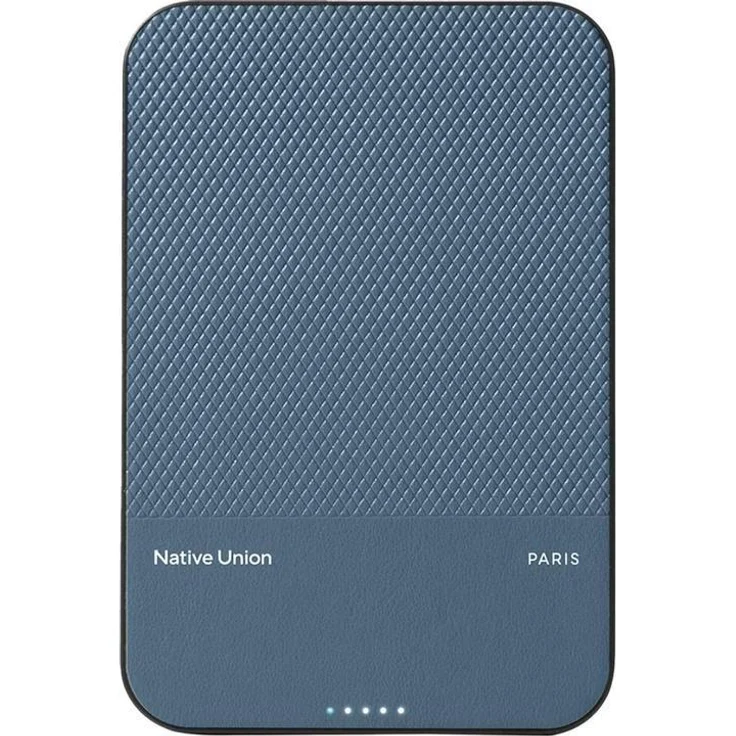 Native Union (Re)Classic Powerbank 5000 mAh, Qi2 MagSafe, USB-C 15 W, Blau-Marineblau