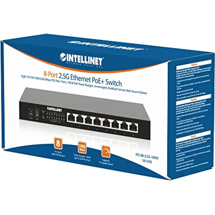 Intellinet 561938 Ethernet Switch Poe+ 8 Anschlüsse 2.5G Schwarz – Bild 2