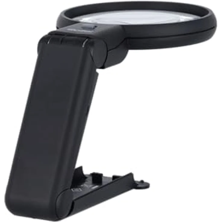 ROLLEI Handlupe mit LED-Licht und Standfuß, 2-fach und 4.5-fach Vergrößerung, Transparent/Schwarz – Bild 7