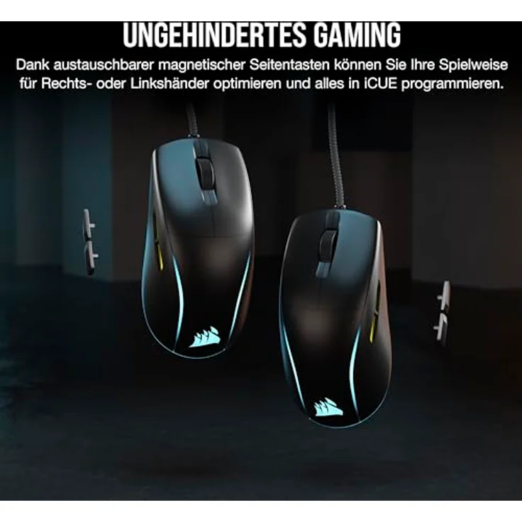 Corsair M75 Wired RGB Leichte FPS Gaming-Maus – 26.000 DPI – Austauschbare Seitentasten – PC – Schwarz – Bild 4