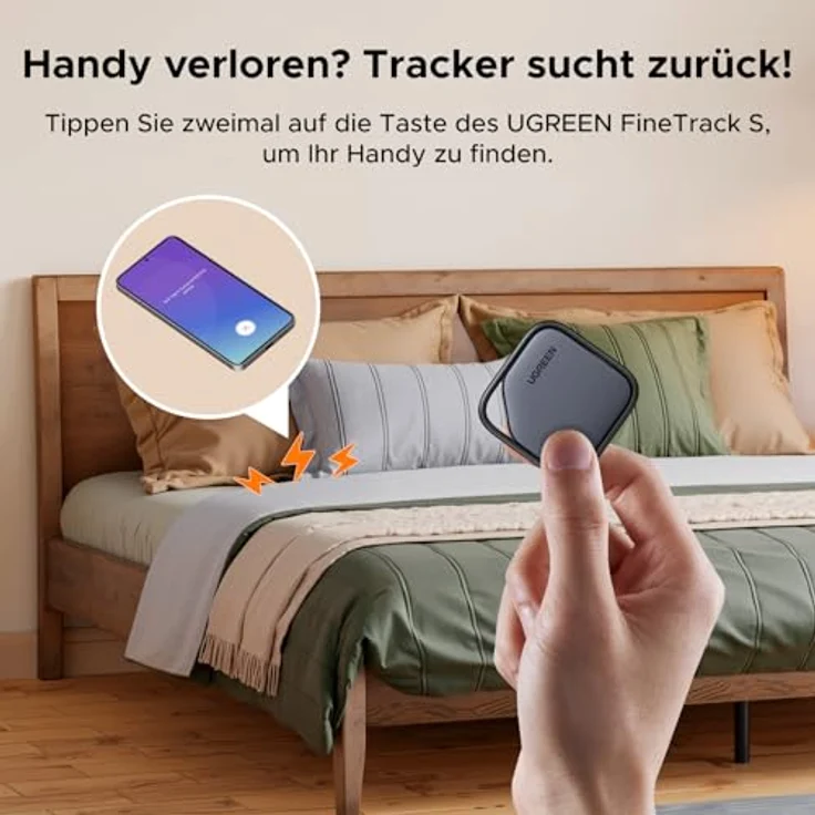 UGREEN FineTrack S, Bluetooth Tracker für Samsung SmartThings, 550 Tage Batterielaufzeit, Rückwärtssuche, 7 Tage Verlaufsverfolgung, 2 Stück – Bild 4