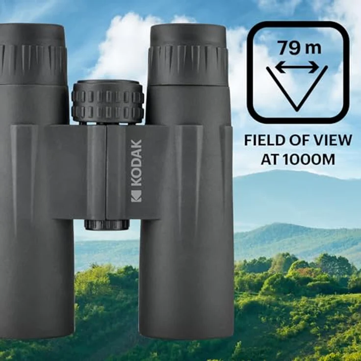 KODAK Fernglas BCS600, Kompaktes Fernglas mit 12-facher Vergrößerung und Umhängeband, Schwarz – Bild 4