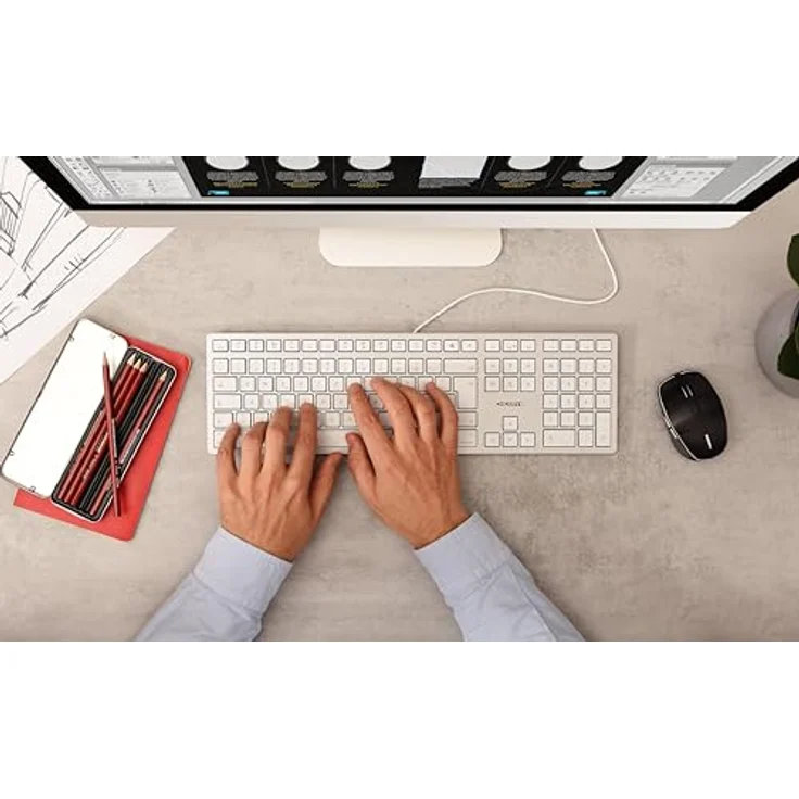 CHERRY TAS KC 6000 C FOR MAC Corded US-Layout silver/white, Tastatur, Silber – Bild 2