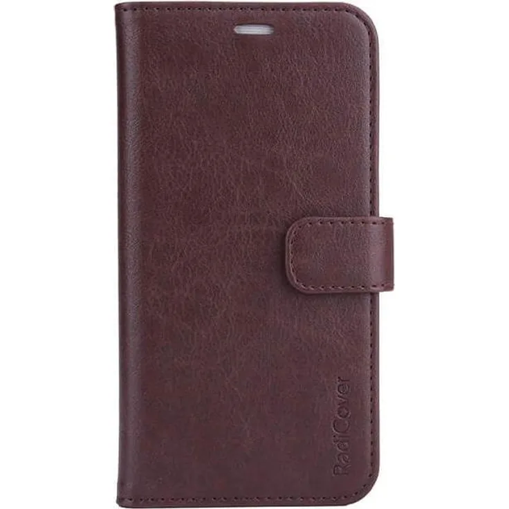 Radicover Radiationprotected Mobilewallet iPhone 13, Flipcover in Braun, strahlungsgeschützte Smartphone Hülle