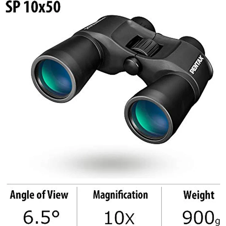 Pentax SP 10X50 Fernglas, Porro Prismen mit BAK4-Glasprismen, vollständig mehrschichtige Optik, kontrastreiche Sicht. – Bild 4