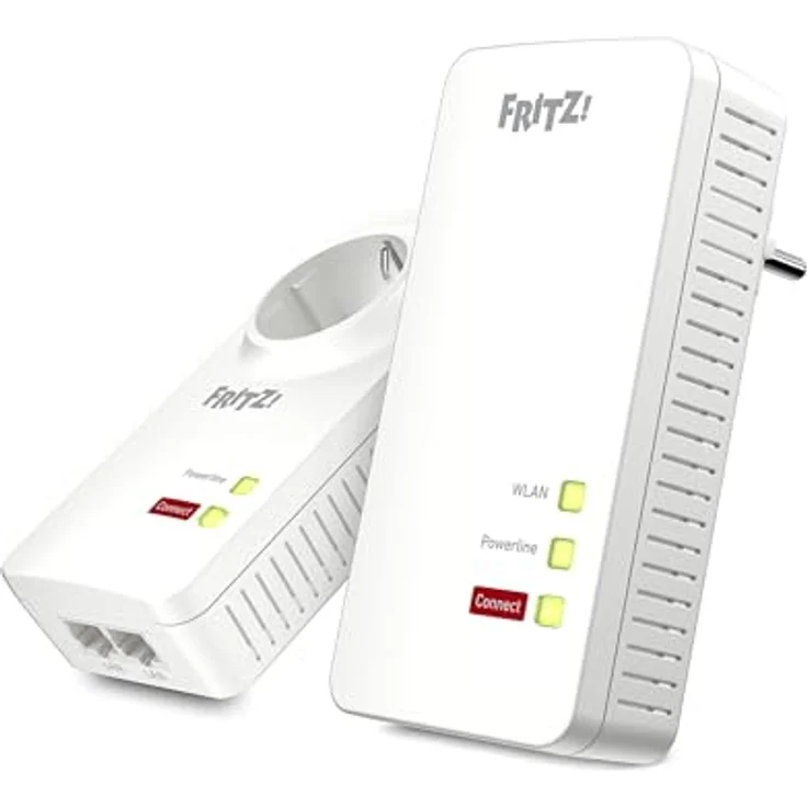 AVM Fritz Powerline 1260E-1220E WLAN Set (WLAN-Access Point, ideal für Media-Streaming oder NAS-Anbindungen, 1,200 MBit-s, internationale Version) weiß – Bild 2