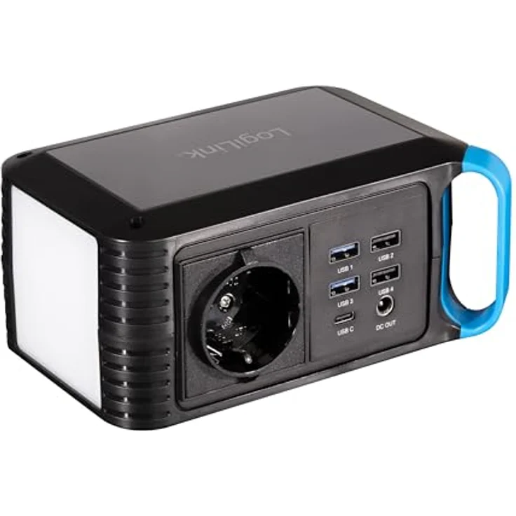 LogiLink Mobiles Ladegerät/Powerstation 80 Watt schwarz, tragbare Stromversorgungsstation für unterwegs – Bild 3