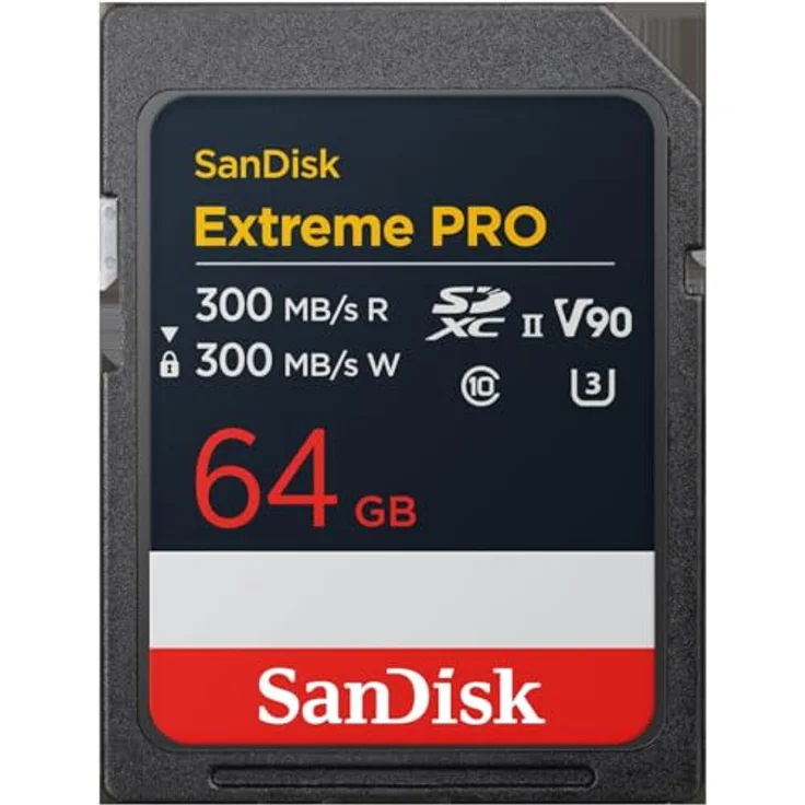 SanDisk Extreme PRO 64 GB SDXC UHS-II Karte, V90, 8K, spritzwasser- und staubfest – Bild 1