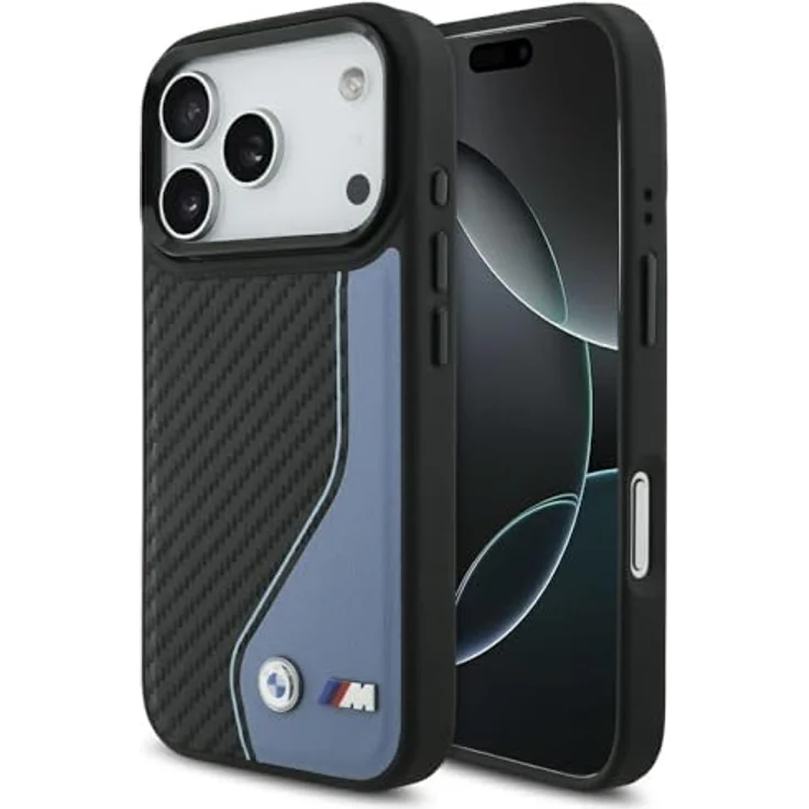 BMW M Carbon Logo MagSafe Case für iPhone 17 Pro, hochwertige Handyhülle in Blau – Bild 1