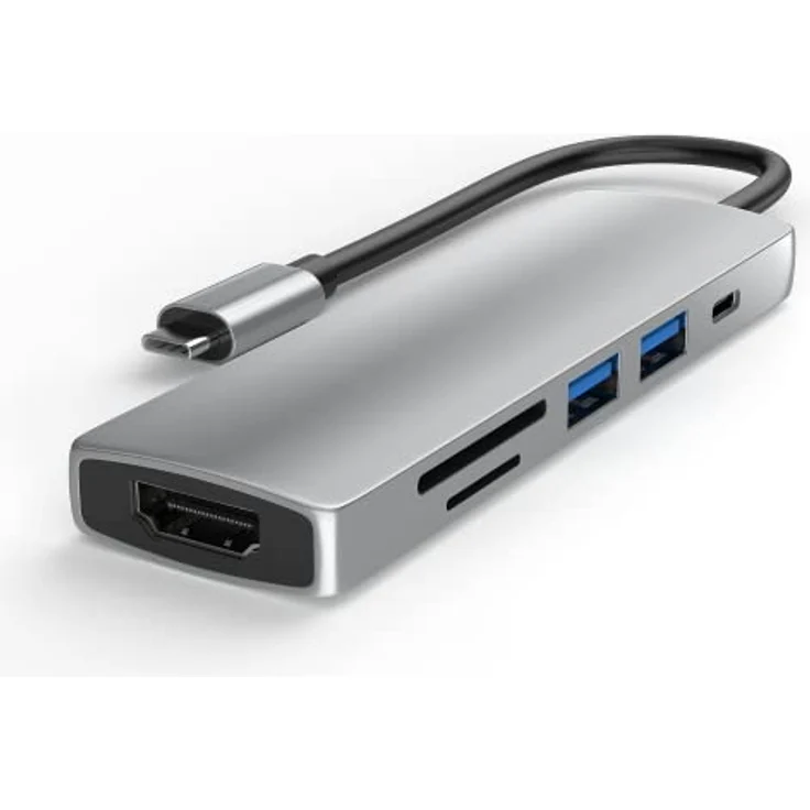 Redstar24 USB C HUB 6 in 1 Adapter Multiport USB C mit HDMI 4K, USB 3.0, SD/TF Kartenleser Micro SD 55W PD | kompatibel für TV MacBook Pro, Air, iPad Pro, Samsung | Laptop und mehr Typ C Geräte – Bild 5