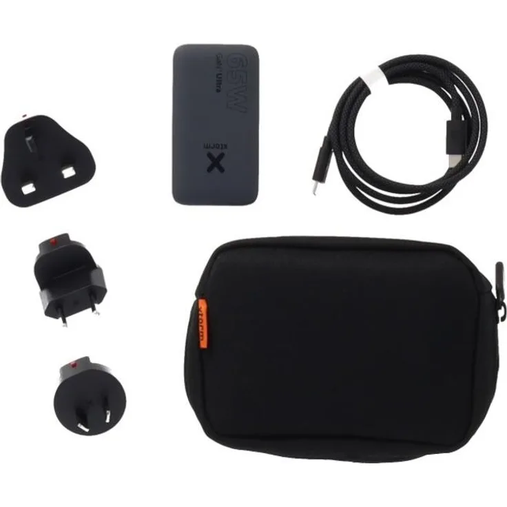 Xtorm 65W Reiseadapter Travel Charger mit USB-C PD Kabel, kompakt, mit EU/US/UK Steckern, schwarz