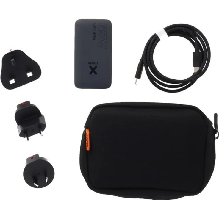 Xtorm 65W Reiseadapter Travel Charger mit USB-C PD Kabel, kompakt, mit EU/US/UK Steckern, schwarz