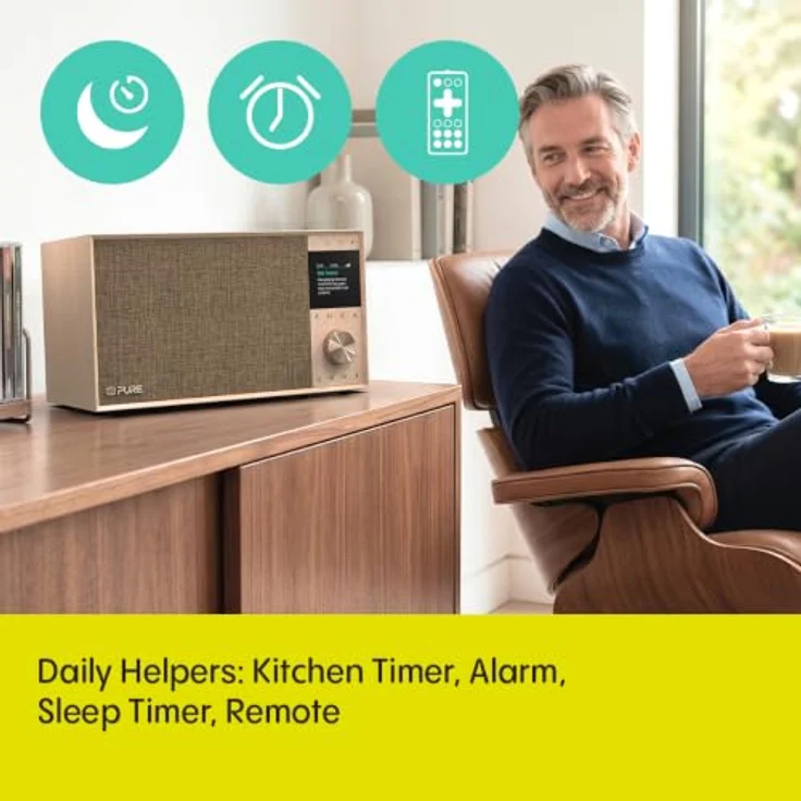Pure Evoke Home II, All-in-One Musiksystem mit CD, DAB+/UKW, Bluetooth und 80W Stereo-Lautsprechersystem, Walnuss – Bild 7
