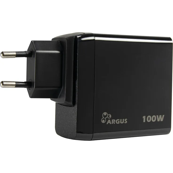Intertech 19" Gehäuse 4U-4098-W, incl. Fan Argus L-12025 120mm, Sonderausführung (100 W), USB Ladegerät, Schwarz