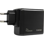 Intertech 19" Gehäuse 4U-4098-W, incl. Fan Argus L-12025 120mm, Sonderausführung (100 W), USB Ladegerät, Schwarz