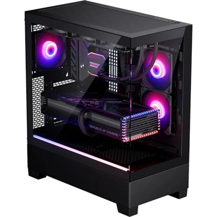 Phanteks XT View (E-ATX, Mini ITX, mATX, ATX), PC Gehäuse, Schwarz – Bild 6