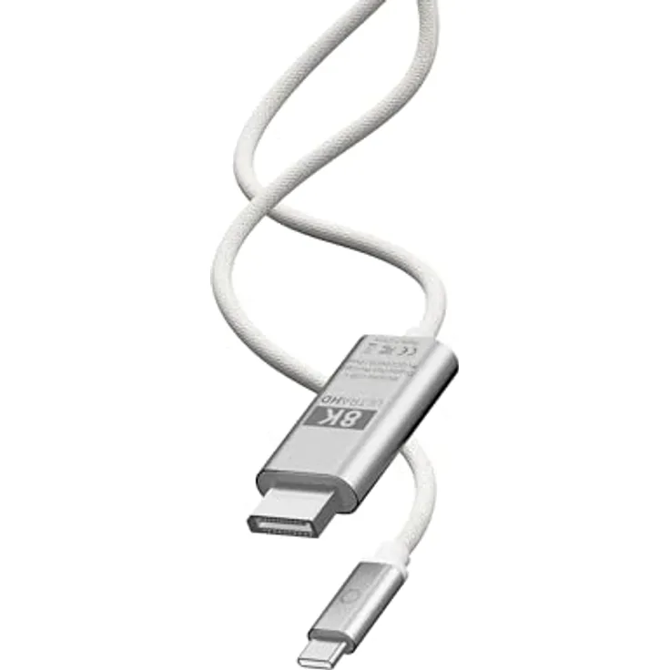 Linq Connects 8K/60Hz USB-C auf DisplayPort Pro Kabel, 2m, robuste Verarbeitung, Plug & Play