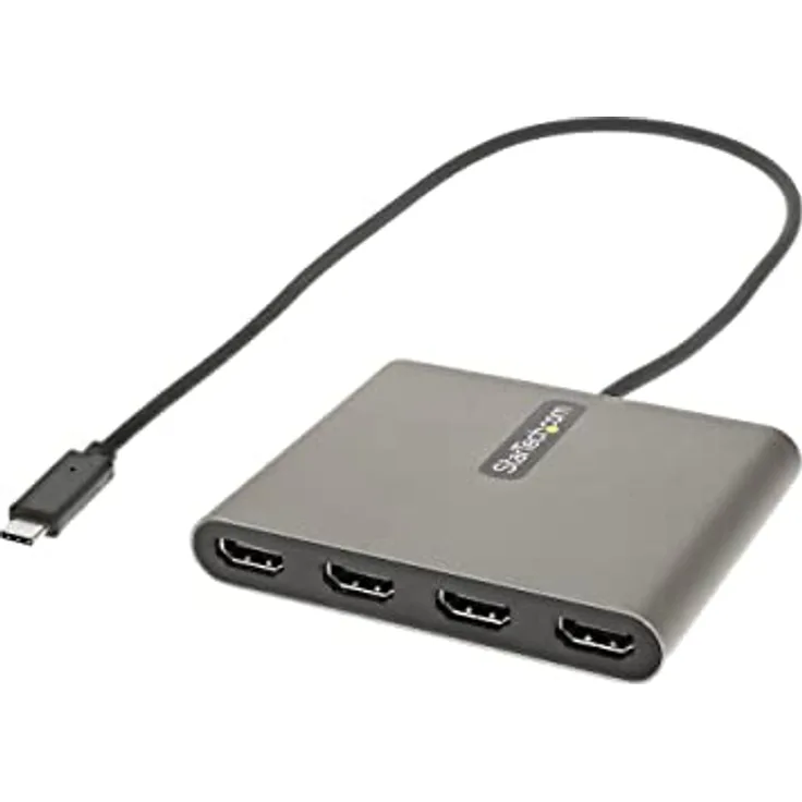 StarTech.com USB-C auf 4x HDMI Adapter - Externe Video- und Grafikkarte - USB Type-C auf Quad HDMI Display Adapter Dongle - 1080p 60Hz - Multi Monitor Splitter - Windows (USBC2HD4)